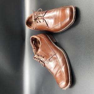 Johnston & Murphy Mens Brown Oxford Leather Dress Shoes Size 7.5 Lace-Up 20-7506